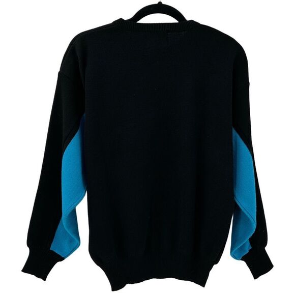 Tyrolia By Head Vintage Crewneck Long Sleeve Sweater Black Blue Medium - Picture 2 of 9